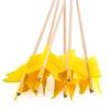 6/12 Pack Traditional Wooden Arrows Target Flu Flu Arrow with 4 Pcs Turkey Feather and Field Points for Target Practice (Yellow, 12 Pack) view 3
