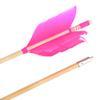 6/12 Pack Traditional Wooden Arrows Target Flu Flu Arrow with 4 Pcs Turkey Feather and Field Points for Target Practice (Pink, 12 Pack) view 2