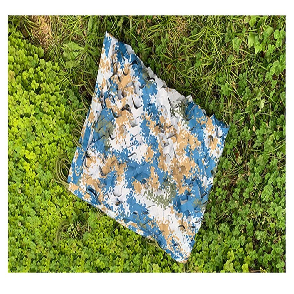 Woodland Camouflage Netting Durable Camouflage Net Jungle Maple Camo Net Woodland Camouflage Netting for Hunting Shooting Blind Camping Military Party (Color : Blue, Size : 3X3m/9.84X9.84ft)