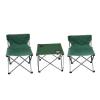 Camping Table Chairs Outdoor Square Folding Table and Chair Set, Picnic Table with 2 Cup Holders and Tote Bag, Suitable for Barbecue/Beach/Travel (Color : Green) view 1