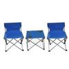 Camping Table Chairs Outdoor Square Folding Table and Chair Set, Picnic Table with 2 Cup Holders and Tote Bag, Suitable for Barbecue/Beach/Travel (Color : Blue) view 1