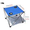 Camping Table Chairs Outdoor Square Folding Table and Chair Set, Picnic Table with 2 Cup Holders and Tote Bag, Suitable for Barbecue/Beach/Travel (Color : Blue) view 3