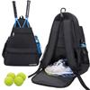 ACOSEN Tennis Bag Tennis Backpack - Tennis Bags for Women or Men to Holds 2 Tennis Rackets, Pickleball Paddles, Clothes and Balls, Separate Ventilated Shoe Compartment (Black - B) view 1