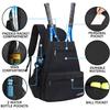 ACOSEN Tennis Bag Tennis Backpack - Tennis Bags for Women or Men to Holds 2 Tennis Rackets, Pickleball Paddles, Clothes and Balls, Separate Ventilated Shoe Compartment (Black - B) view 2