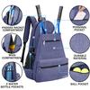 ACOSEN Tennis Bag Tennis Backpack - Tennis Bags for Women or Men to Holds 2 Tennis Rackets, Pickleball Paddles, Clothes and Balls, Separate Ventilated Shoe Compartment (Purple - B) view 2
