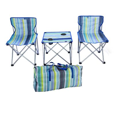 Camping Table Chairs Oxford Cloth Folding Table and Chair Set, Lightweight Indoor and Outdoor Camping Picnic Table, Convenient to Store and Carry 47x47x41cm (Color : 2 in 1, Size : Medium)