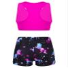 YONGHS Kids Girls Sports Tankini Outfit Crop Top with Booty Shorts Gymnastic Suit Swimsuit Swimwear Dark Night Black 8-10 Years view 2