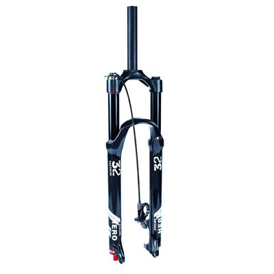 Jejy 26 Inch Xc Dirtbike Mountain Bicycle Suspension Fork, Manual Lockout/Remote Lockout QR 9mm Quick Release MTB Front Forks Black 26/27.5/29 (Color : Straight Remote Lockout, Size : 29)