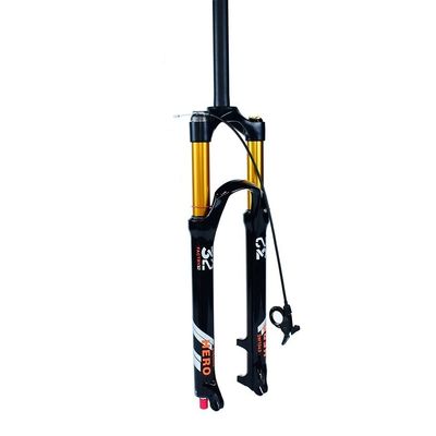 Jejy 9mm Quick Release 1 1/8 Bicycle Suspension Fork 26/27.5/29Disk Brakes Rebound Adjust Mountain Bike Ultralight Air Front Forks (Color : Straight Remote Lockout, Size : 27.5)