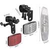 6 Pcs Bike Front and Rear Reflectors Kit Bicycle Light Safety Warning Reflectors Cycling Accessories for Handlebar and Night Cycling (White/Red) view 2