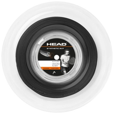 HEAD Synthetic Gut Tennis String Reel, 17 Gauge, Black, 660 Foot Length