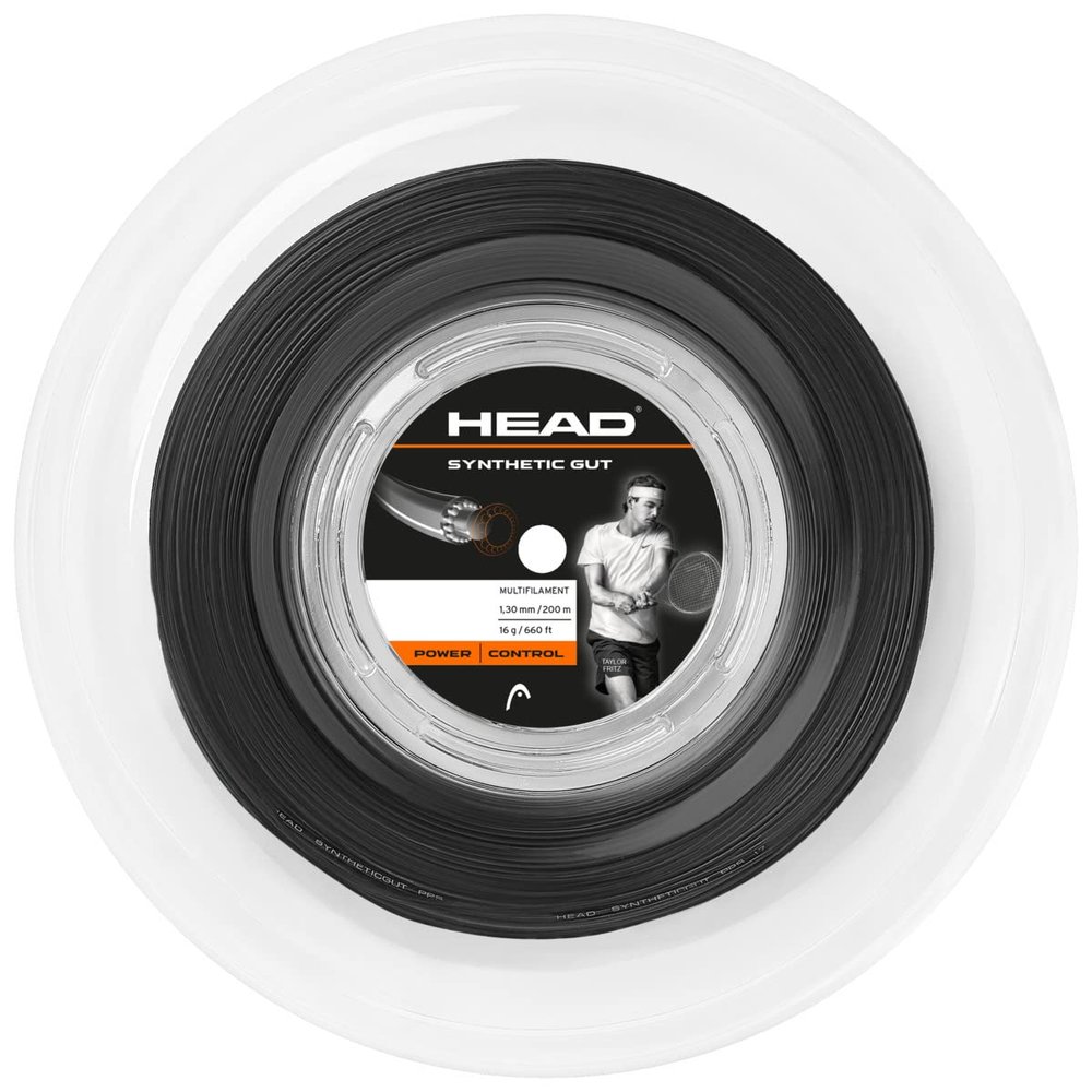 HEAD Synthetic Gut Tennis String Reel, 17 Gauge, Black, 660 Foot Length
