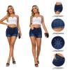 VIPONES Blue Jean Shorts for Women High Waisted Cut Off Stretchy Casual Hot Denim Shorts81-Blue2 view 4