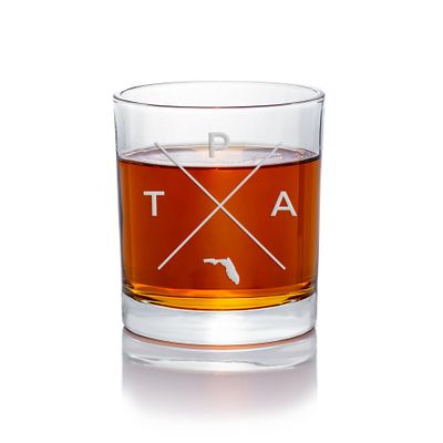 TPA Tampa Florida Round Rocks Glass - Tampa Gift, Tampa Glass, Florida Gift, Florida Glass, Gift for Florida Move