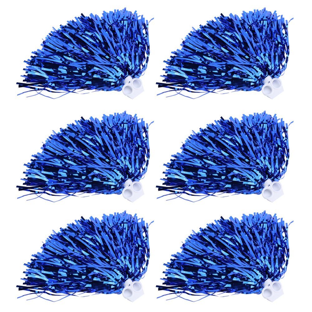 OUKENS Sports Bag Cheerleading Poms, 6pcs 7 Colors Cheerleader Pom Poms Squad Cheer Sports Party