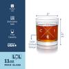 CHI Chicago Illinois Round Rocks Glass - Chicago Gift Set, Gift Illinois, Best Illinois Gift, Personalized Illinois Glass view 2