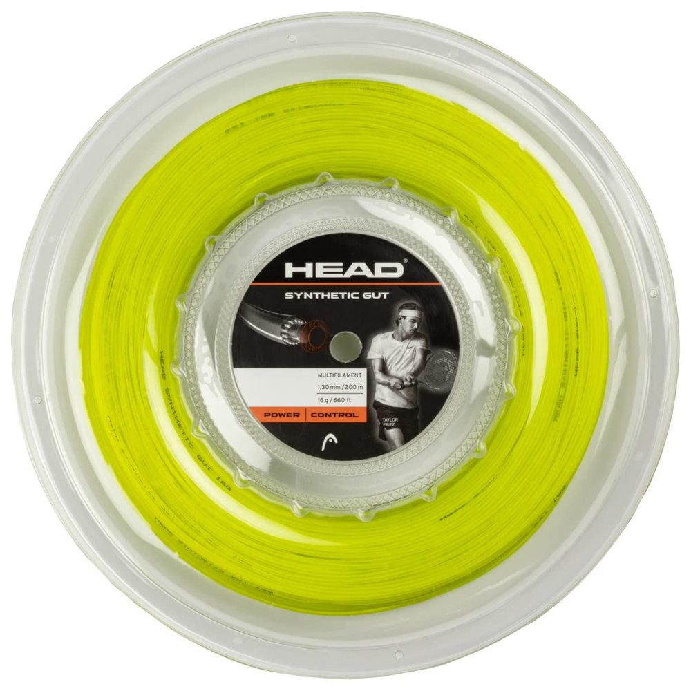 HEAD Synthetic Gut Tennis String Reel, 17 Gauge, Yellow, 660 Foot Length