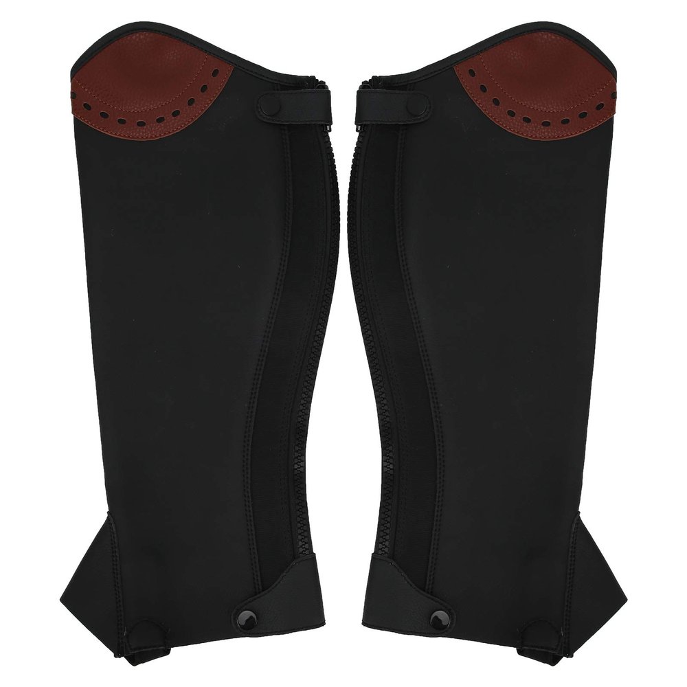 Astibym 2Pcs Equestrian Leg Guards, Half Leather Half Horse Riding Protective Gear, Adults XXL Size, Sports Protective Equipment