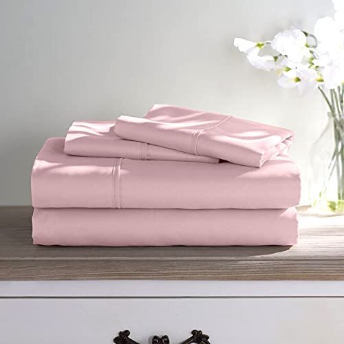 Boating Sheet Set - 100% Egyptian Cotton Bedding Set - 600 Thread Count - Best V Berth Boat Sheets - 8 inch Deep Pockets - Great Gift for Boaters |Universal XL V Berth, Pink Solid|