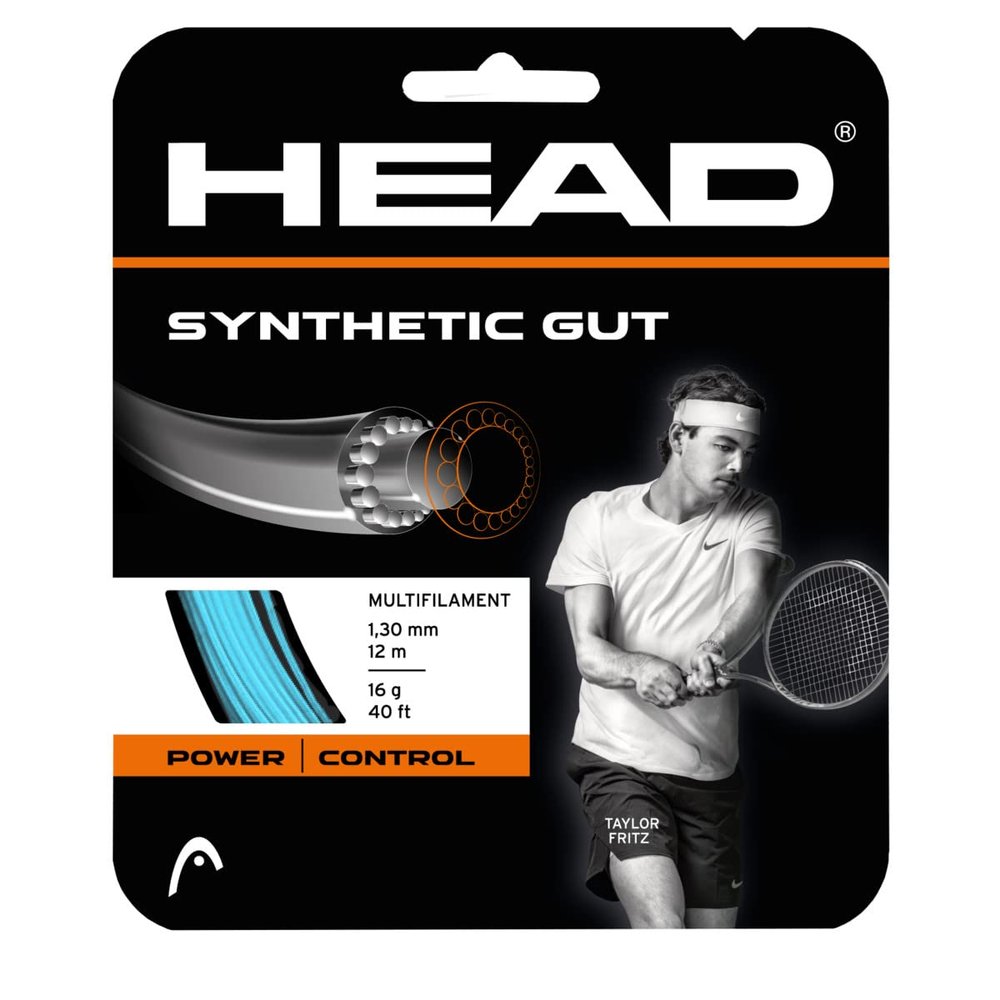 HEAD Synthetic Gut Tennis String Full Set, 16 Gauge, Blue, 40 Foot Length
