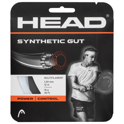 HEAD Synthetic Gut Tennis String Full Set, 16 Gauge, White, 40 Foot Length