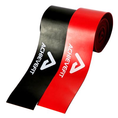 ACHIEVE FIT Muscle Compression Floss Bands - Therapy & Rehab - Increase Mobility - Fitness Bands for Tack & Flossing - Includes Nylon Travel Pouch (1x Red & 1x Black)