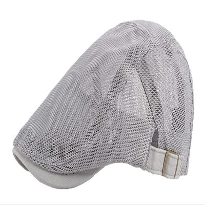 Maxpetus Man's Flat Cap Breathable Summer Beret Newsboy Cap Driving Cap Ventilate (Light Gray)