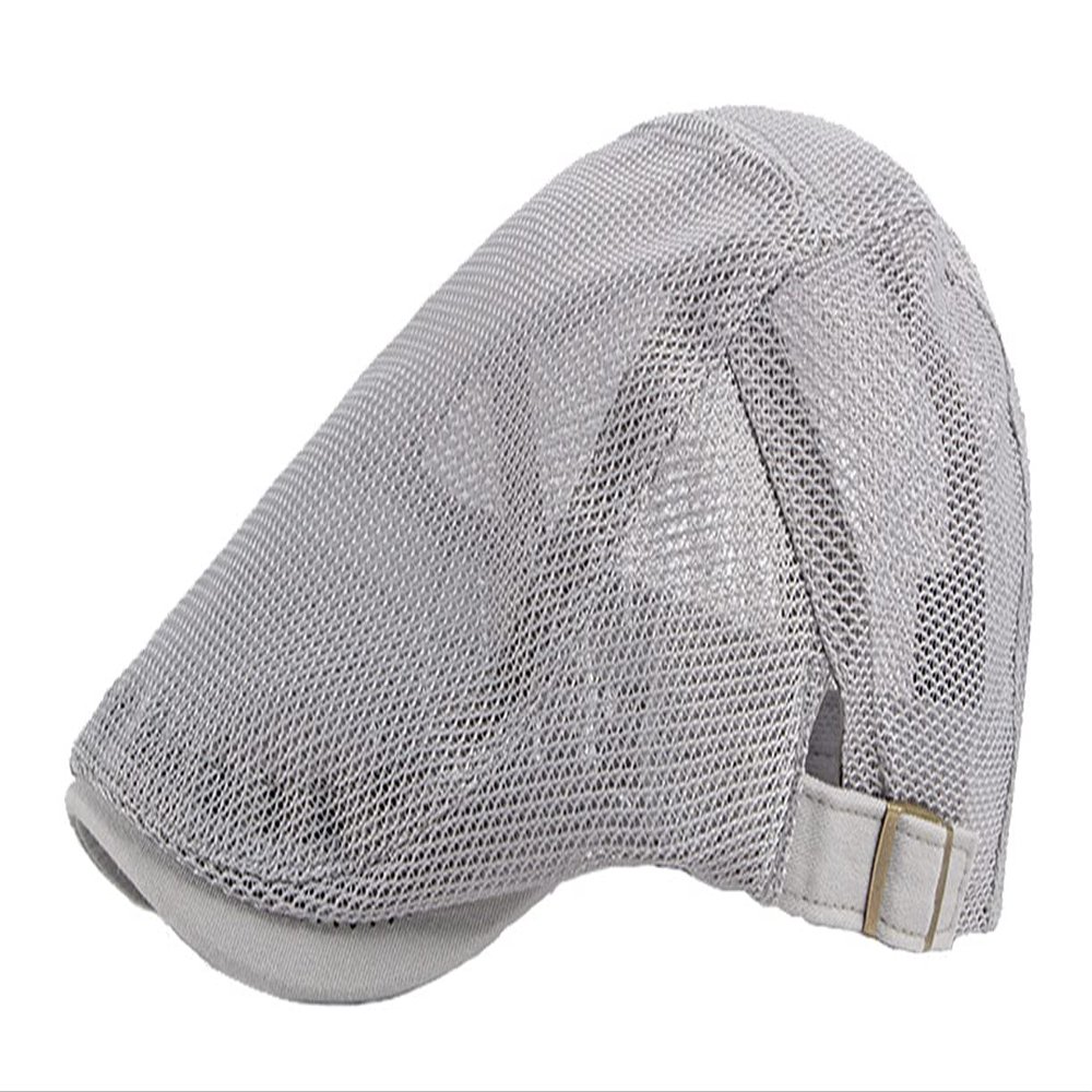 Maxpetus Man's Flat Cap Breathable Summer Beret Newsboy Cap Driving Cap Ventilate (Light Gray)
