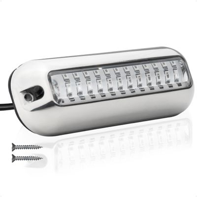 Five Oceans Underwater Boat Lights - Blue LED High Power 1700LM, Marine-Grade 316 Stainless Steel Bezel, 12V DC, Waterproof IP68 - FO4136
