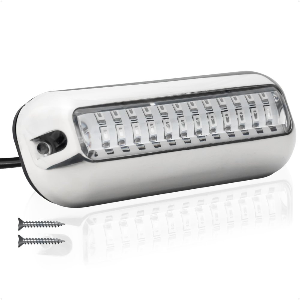 Five Oceans Underwater Boat Lights - Blue LED High Power 1700LM, Marine-Grade 316 Stainless Steel Bezel, 12V DC, Waterproof IP68 - FO4136