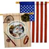 Hooked On Fishing House Flags Pack Sports Outdoor Camping Fish Dock Lure Entertainment Activity Physical USA Applique Small Decorative Gift Yard Banner Made In 28 X 40 view 1