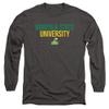 Norfolk State University Official Stacked Unisex Adult Long-Sleeve T Shirt,Charcoal, Large view 1