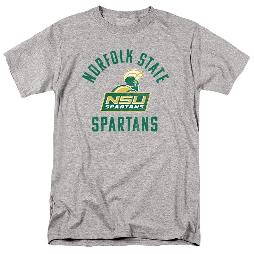 Norfolk State University Official Spartans Logo Unisex Adult T-Shirt, Athletic Heather, 4X-Large