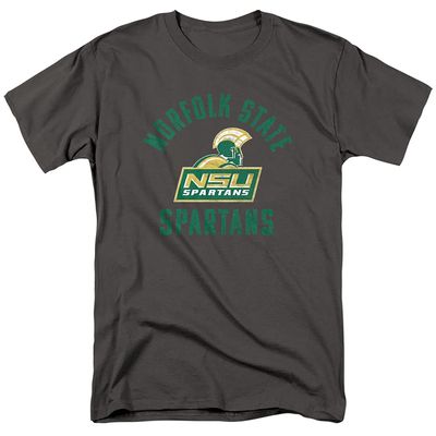 Norfolk State University Official Spartans Logo Unisex Adult T-Shirt, Charcoal, 5X-Large