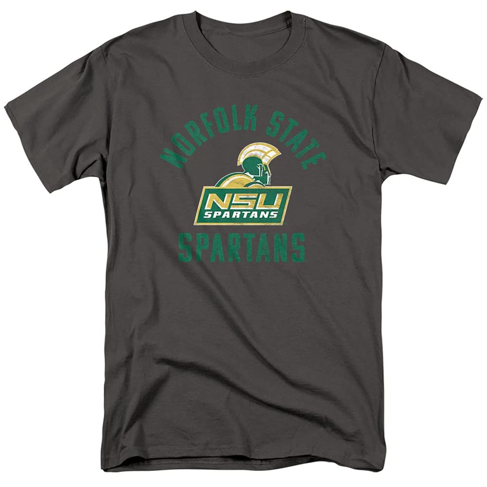 Norfolk State University Official Spartans Logo Unisex Adult T-Shirt, Charcoal, 5X-Large