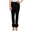 Danielle Bernstein Womens Faux Fur Trim Slim Straight Leg Pants Black 4 view 1