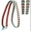 CHALLENGER Horse Western Leather Turquoise Laced Barrel Contest Reins 6686 view 1