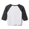 Columbia Youth Unisex Outdoor Elements 3/4 Sleeve Shirt, White/Shark, X-Large view 3