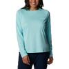 Columbia Women's PFG Tidal Tee II Sun Protection Long Sleeve Shirt, Gulf Stream/White Logo, X-Large