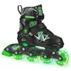 Roller Derby Stryde Youth Adjustable Inline Lighted Wheel Skates Small Black/Green view 1