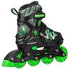 Roller Derby Stryde Youth Adjustable Inline Lighted Wheel Skates Small Black/Green view 2