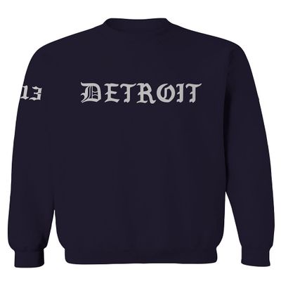 VICES AND VIRTUESS 0362. Detroit 313 Michigan City Hip HOP Hipster Streetwear Men's Crewneck Sweatshirt (Navy Large)