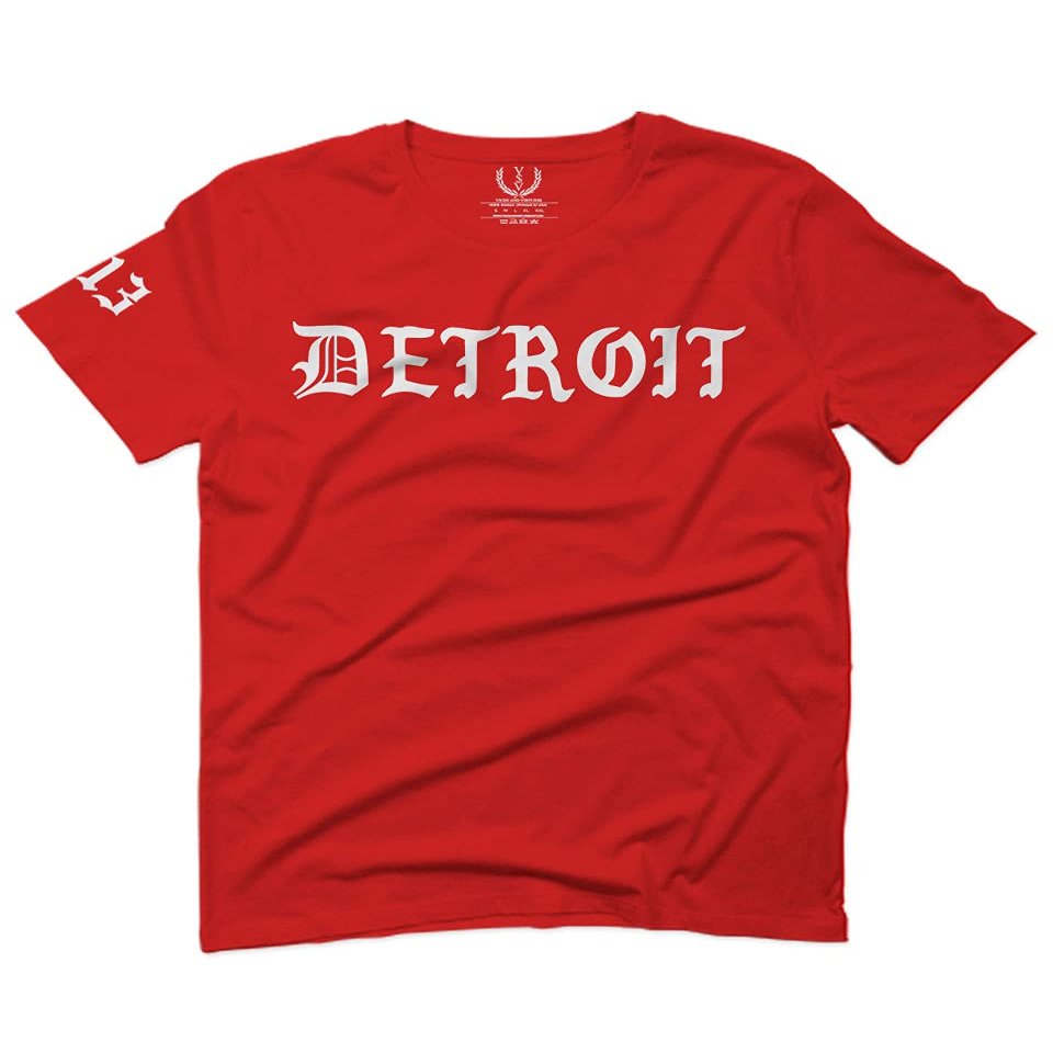 0362. Detroit 313 Michigan City Hip HOP Hipster Streetwear for Men T Shirt (Red, 2X-Large)