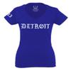 0362. Detroit 313 Michigan City Hip HOP Hipster Streetwear for Women V Neck Fitted T Shirt (Royal Medium) view 1