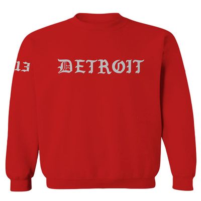 0362. Detroit 313 Michigan City Hip HOP Hipster Streetwear Men's Crewneck Sweatshirt (Red, X-Large)