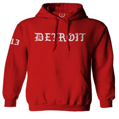 0362. Detroit 313 Michigan City Hip HOP Hipster Streetwear Sweatshirt Pullover Hoodie (RED, Large)