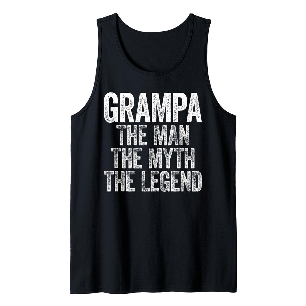 Mens Grampa The Man The Myth The Legend Shirt Men Fathers Day Tank Top