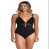 AMAVI Plunge Push Up One Piece Swimsuit Black view 1