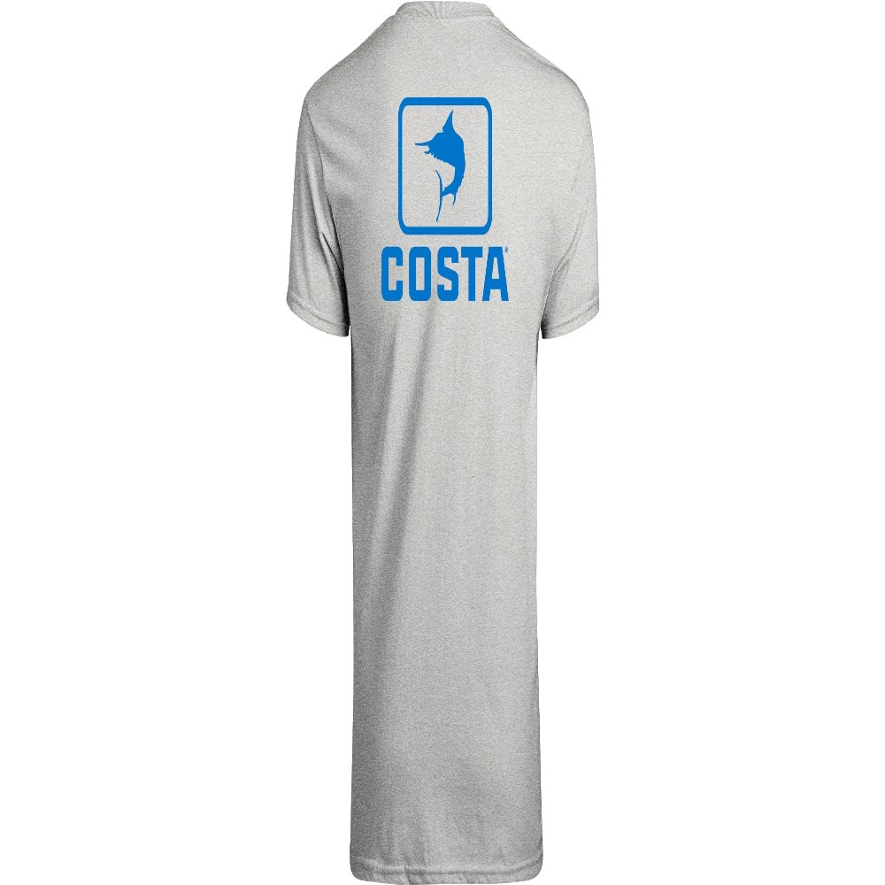 Costa Del Mar Men's Emblem Marlin Short Sleeve Crewneck Heather Grey