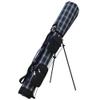 ACXZ Lightweight Portable Golf Sunday Travel Stand Bag, Golf Carrying Bag with Shoulder Strap, Hold 8-9 Clubs, Blue Plaid (2.4kg) view 1